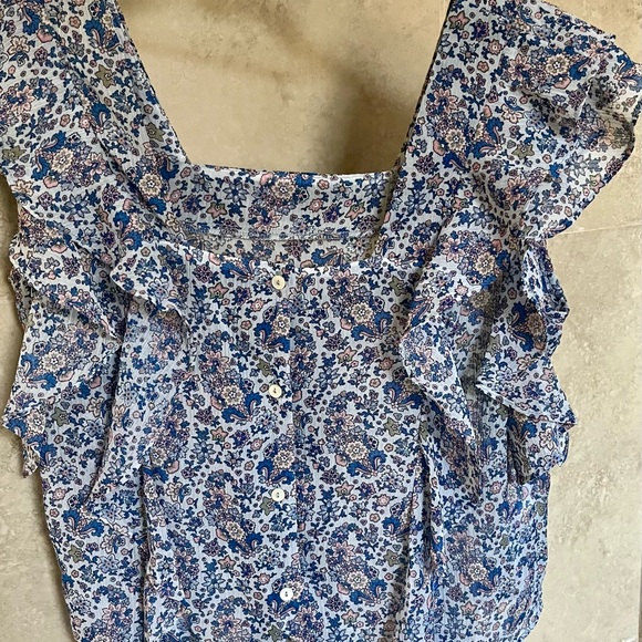 NWOT MNG Mango ruffled sleeveless top sz2 - Picture 2 of 7